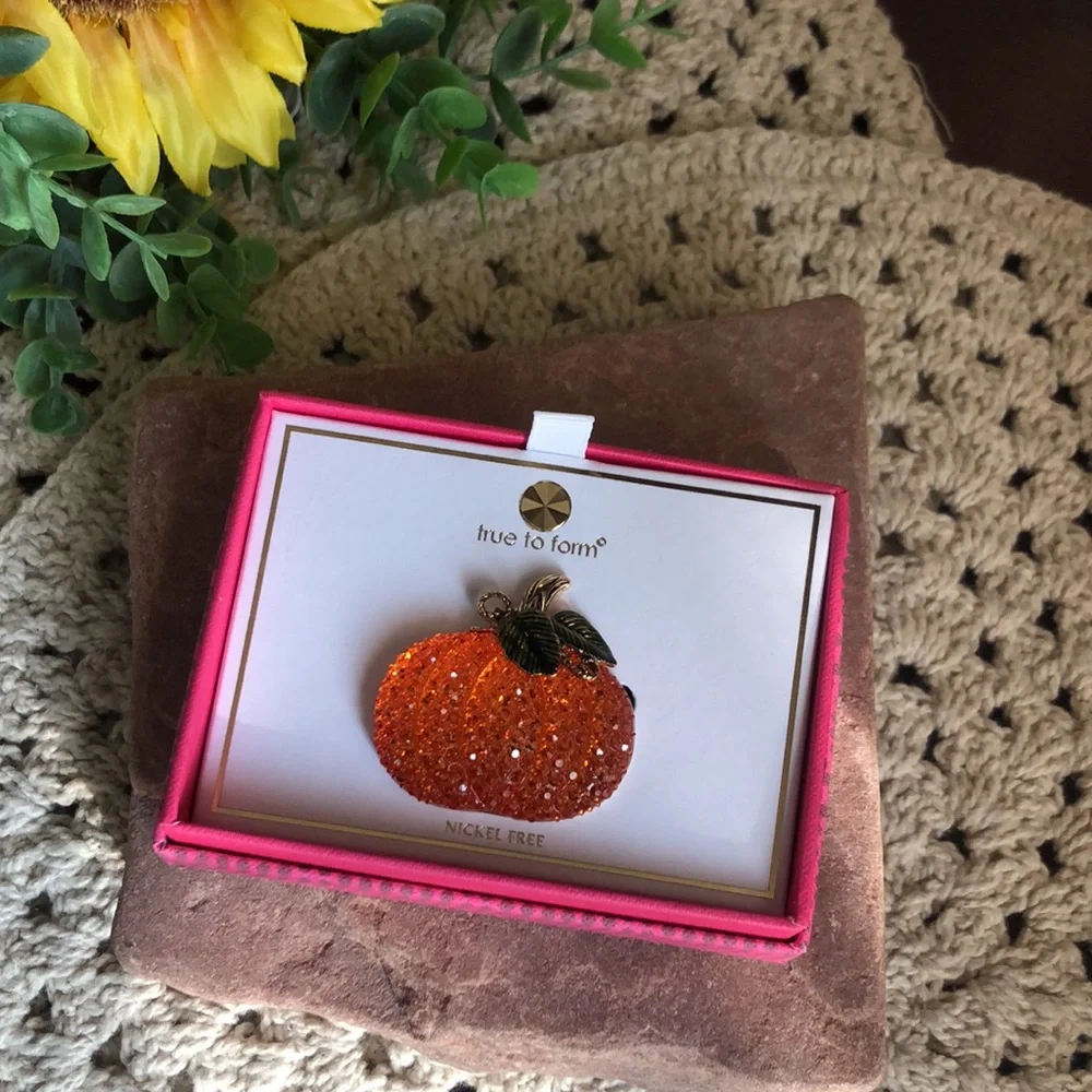 Pumpkin Brooch Pin GIVE THANKS